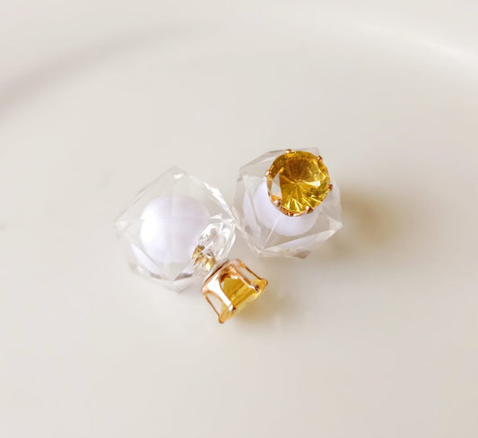 Crystal White Studs - Earrings