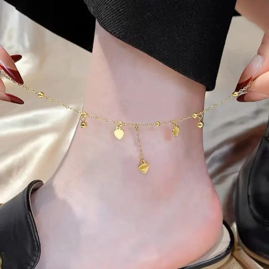 Elegant Love Bead - Anklet, Trendy Tarnish-Free Jewelry by The Leather Jewel, Pakistan