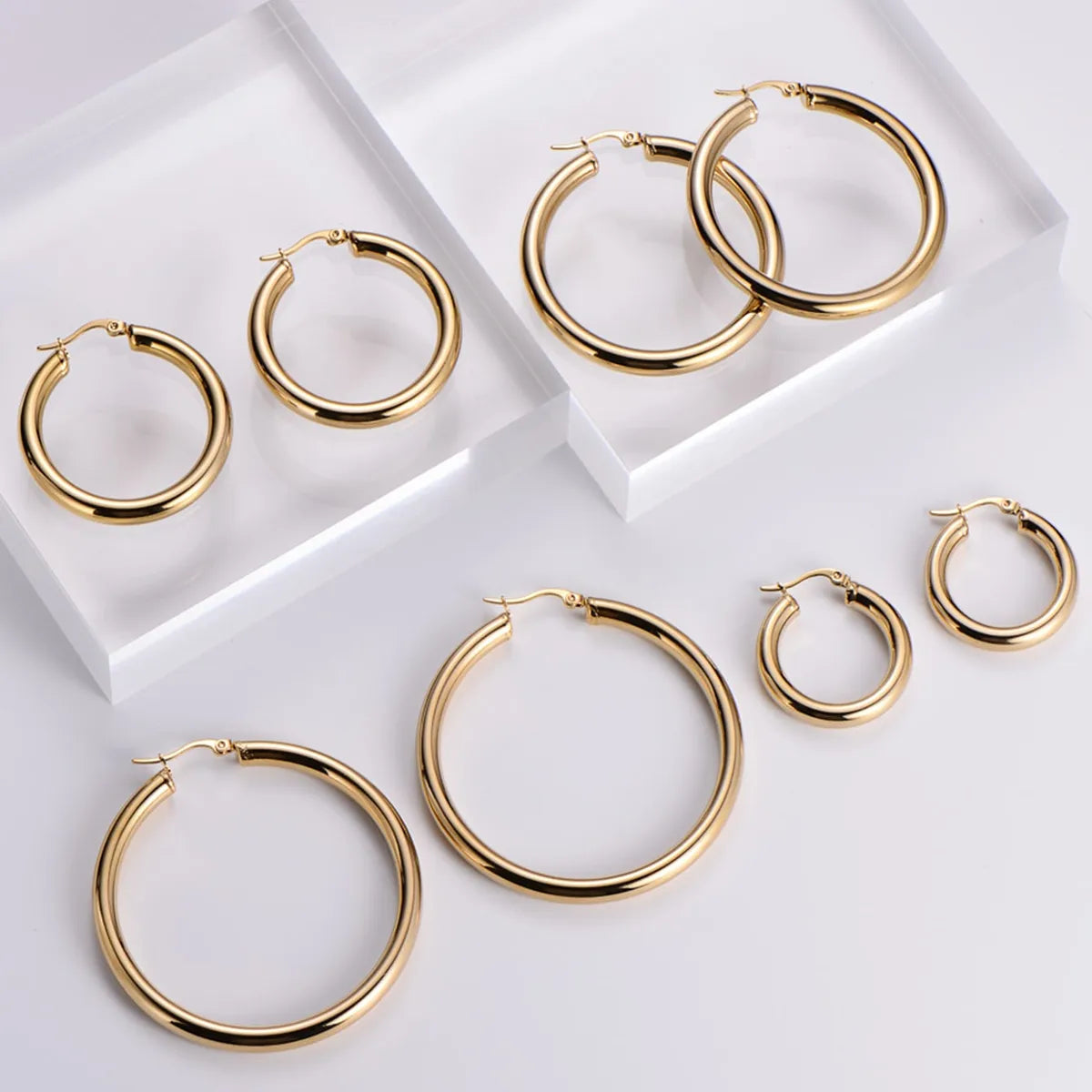 Exquisite Gold Hoop - Earrings