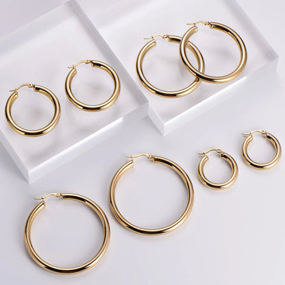 Exquisite Gold Hoop - Earrings