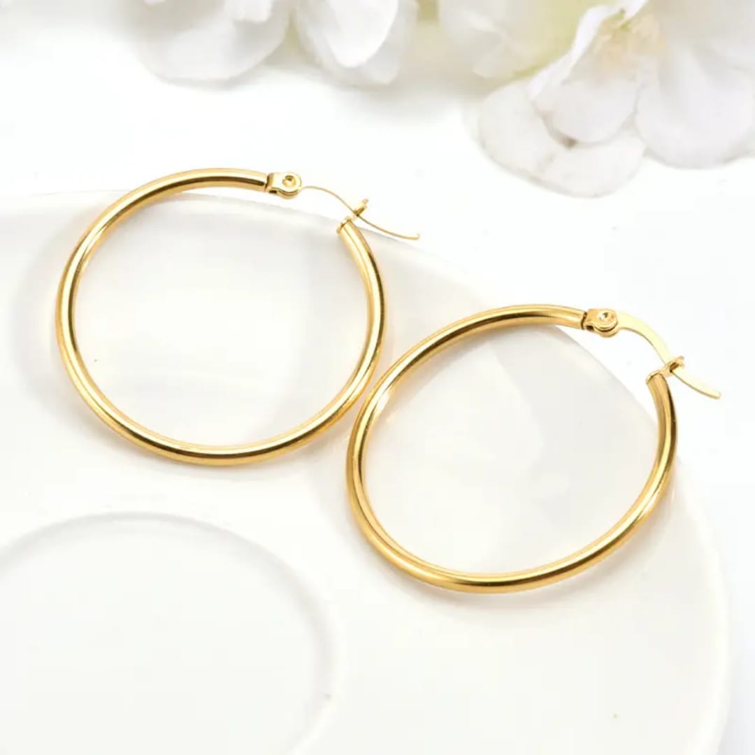 Exquisite Gold Hoop - Earrings