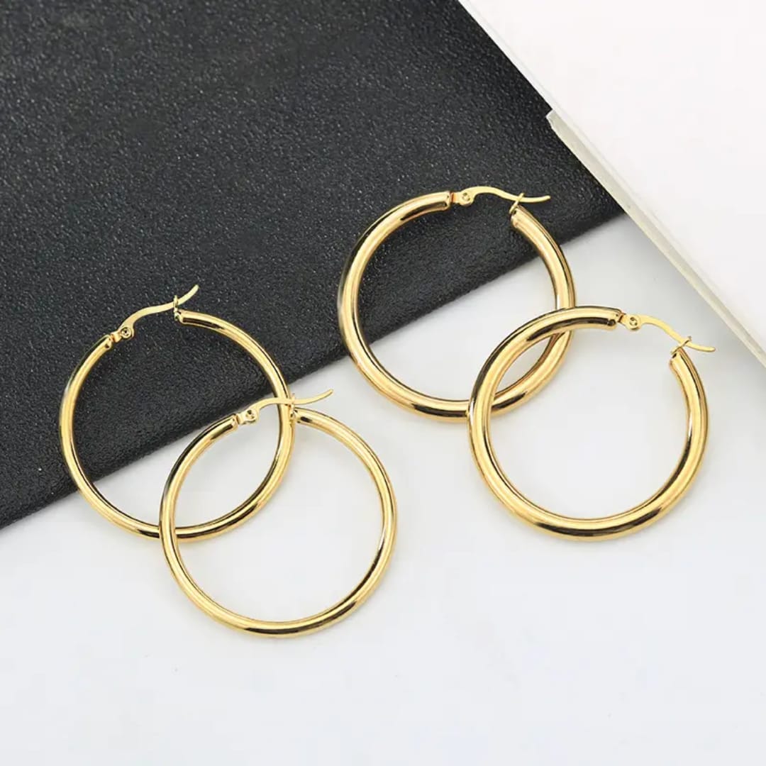 Exquisite Gold Hoop - Earrings