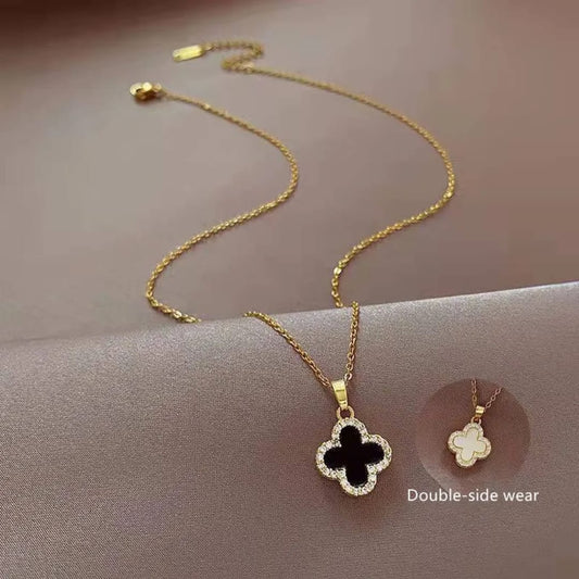 Four Leaf Clover - Necklace, Tarnish-Free Jewelry by The Leather Jewel, Pakistan