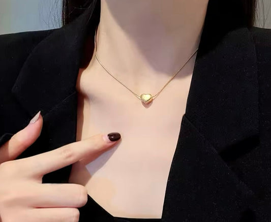 Golden Heart  - Necklace, Elegant Jewelry for Women by The Leather Jewel