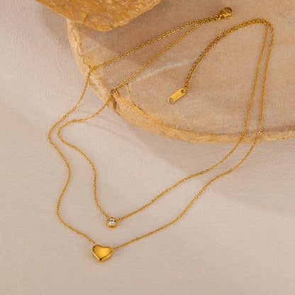 Layered Heart - Necklace, Tarnish-Free Jewelry by The Leather Jewel, Pakistan