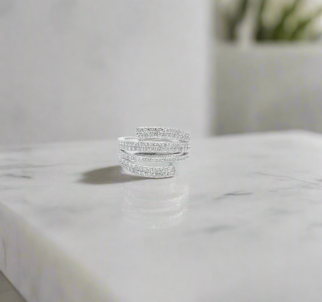 Layered Sterling Silver - Ring, Stylish Affordable Jewelry by The Leather Jewel