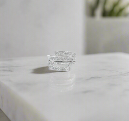 Layered Sterling Silver - Ring, Stylish Affordable Jewelry by The Leather Jewel