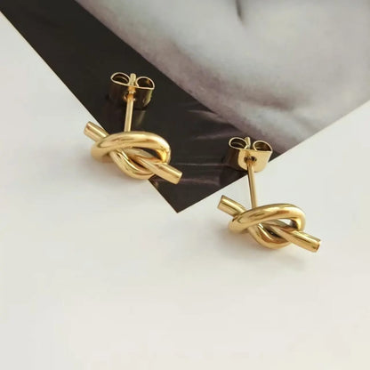 Line Knotted Stud - Earrings