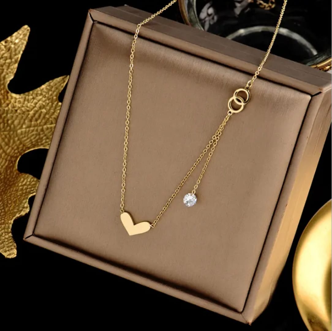 Love Heart Ring Tassel Pendant - Necklace