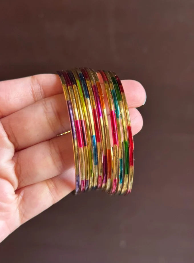 Multi-Golden Metal Bangles, Tarnish-Free Jewelry by The Leather Jewel