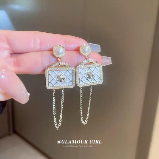 Pearl Flower Bag Tassel - Earrings, Fashion Jewelry by The Leather Jewel