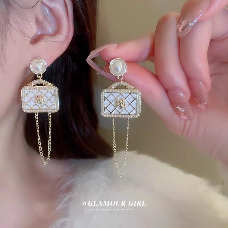 Pearl Flower Bag Tassel - Earrings, Fashion Jewelry by The Leather Jewel