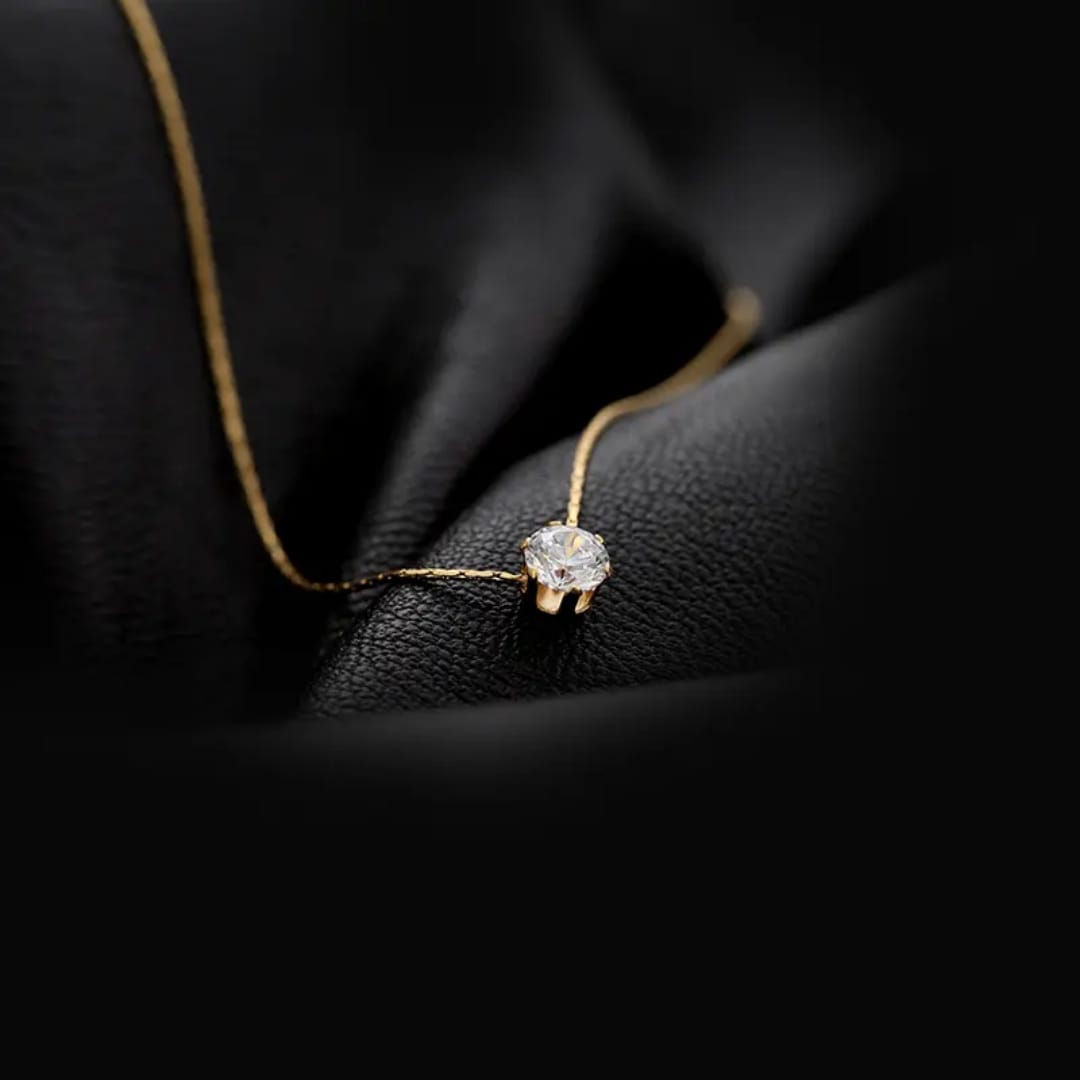 Peri'sbox Dainty Zircon Charm - Necklace, Tarnish free jewelry by the leather jewel.