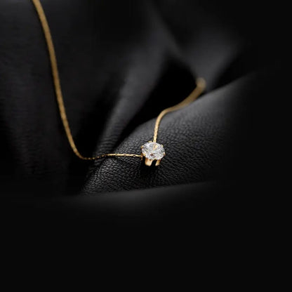 Peri'sbox Dainty Zircon Charm - Necklace, Tarnish free jewelry by the leather jewel.