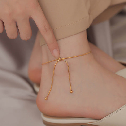 Premium Gold Chain - Anklet ,Elegant Tarnish-Free Jewelry by The Leather Jewel