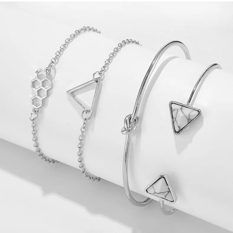 4pcs Metal Cuff Set - Bracelet