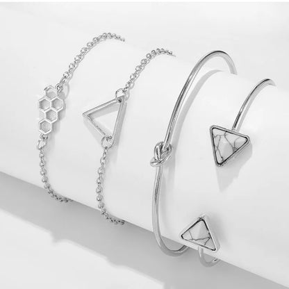 4pcs Metal Cuff Set - Bracelet