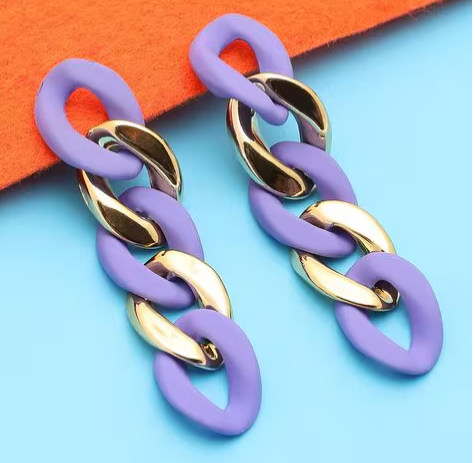 Acrylic Chain Drop - Earrings
