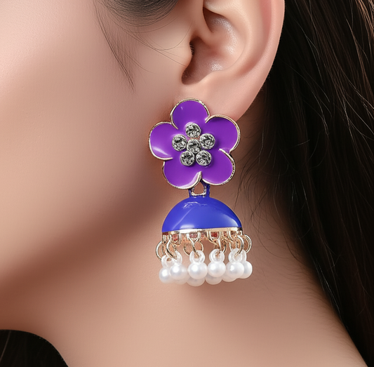 Flower jhumka - Earrings