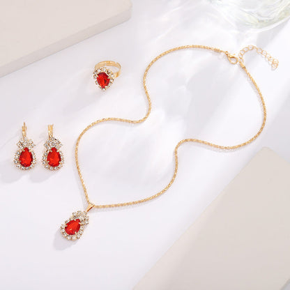 Red Diamond Gold - Jewelry Set ,Elegant Affordable Jewelry by The Leather Jewel