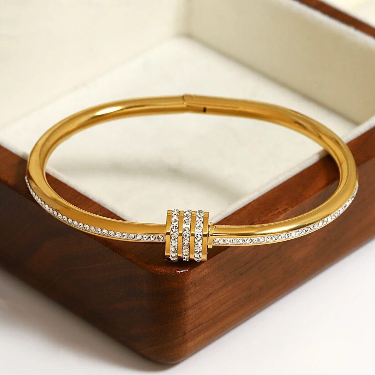Rhinestone Studded Bangle - Bracelet