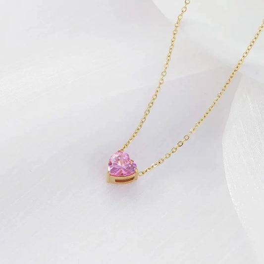 Pink Mini Heart - Necklace