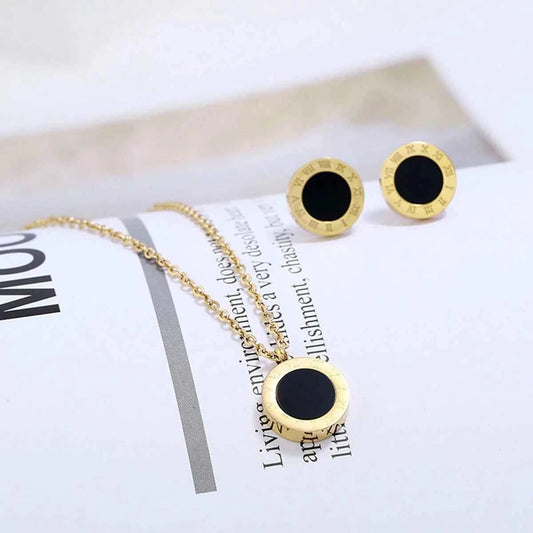 Roman Numeral Pendant - Jewelry Set