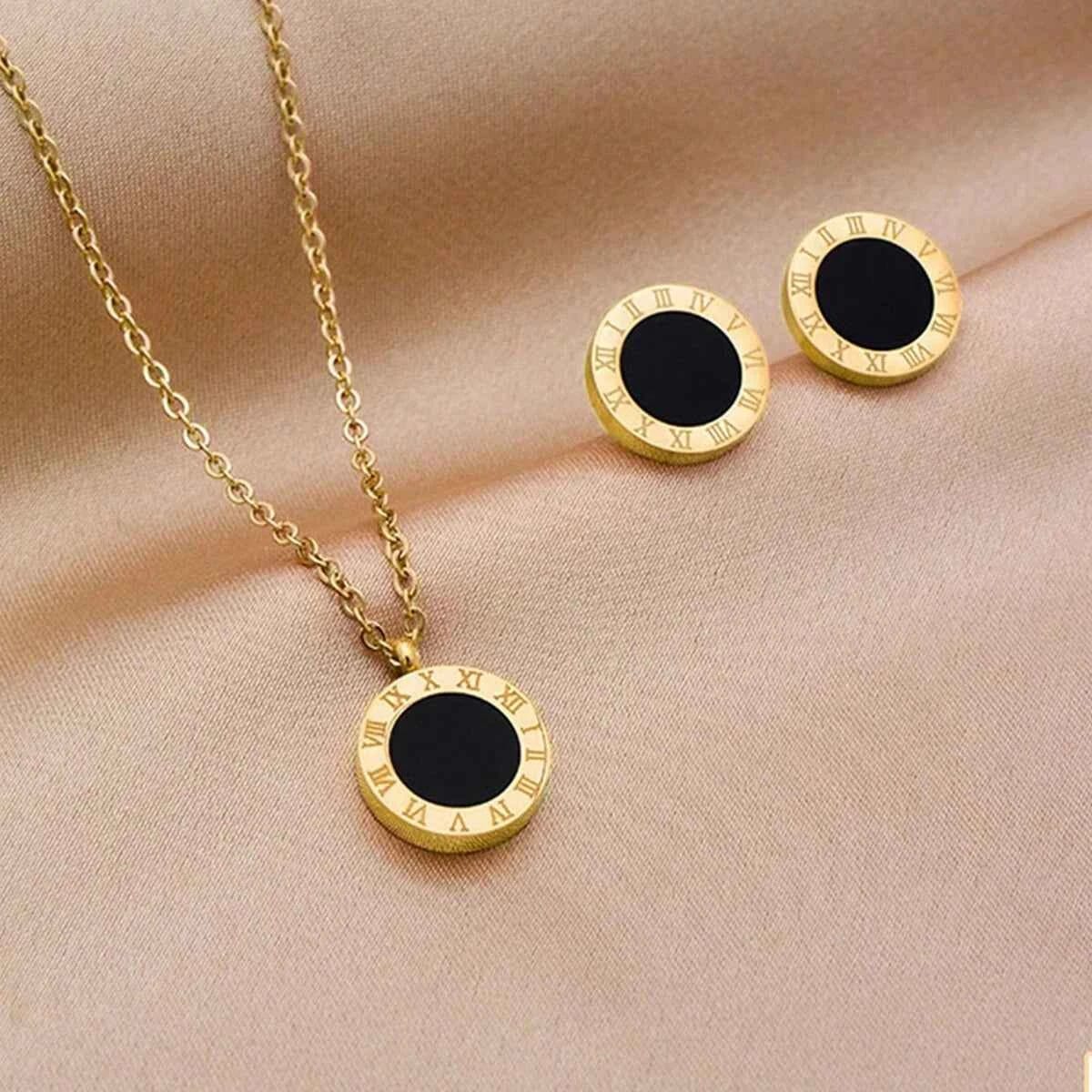 Roman Numeral Pendant - Jewelry Set, Elegant Affordable Jewelry by The Leather Jewel