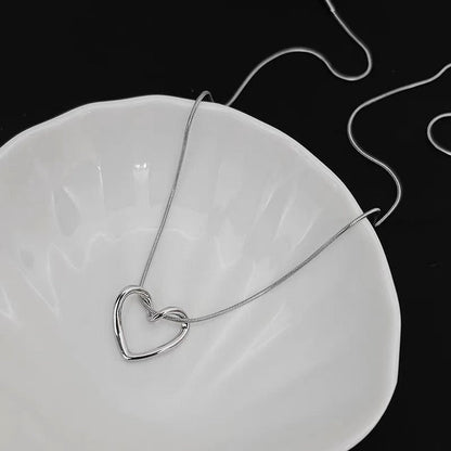 Silver Heart - Necklace, Trendy Tarnish-Free Jewelry by The Leather Jewel