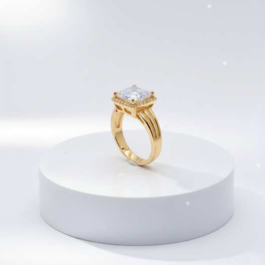 Sizzling Single Stone Gold - Ring, Stylish Affordable Jewelry by The Leather Jewel