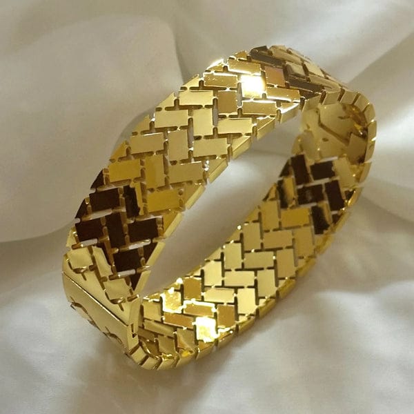 Square Matrix Bangle - Bracelet, Tarnish-Free Jewelry by The Leather Jewel, Pakistan