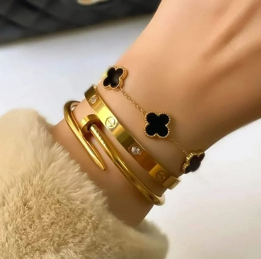 Stainless Steel Luxury Stack Set- Bracelet, Durable tarnish-free bracelet by The Leather Jewel.