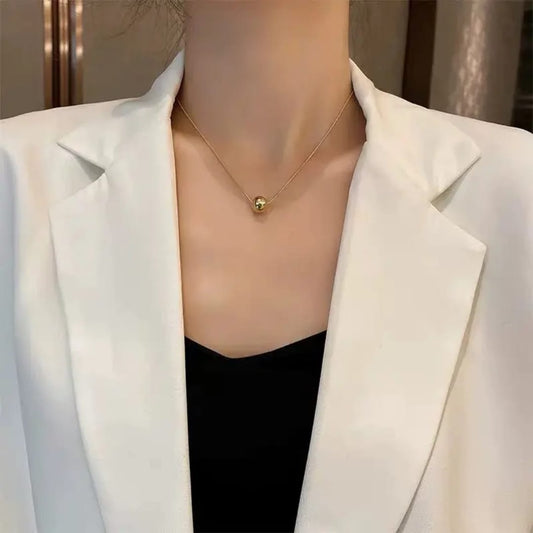 Steel Ball Pendant - Necklace, Elegant Jewelry for Women by The Leather Jewel