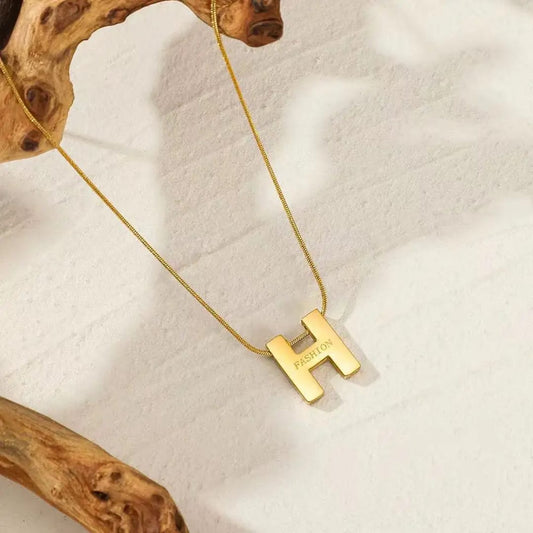 H letter necklace, Trendy Tarnish-Free Jewelry by The Leather Jewel
