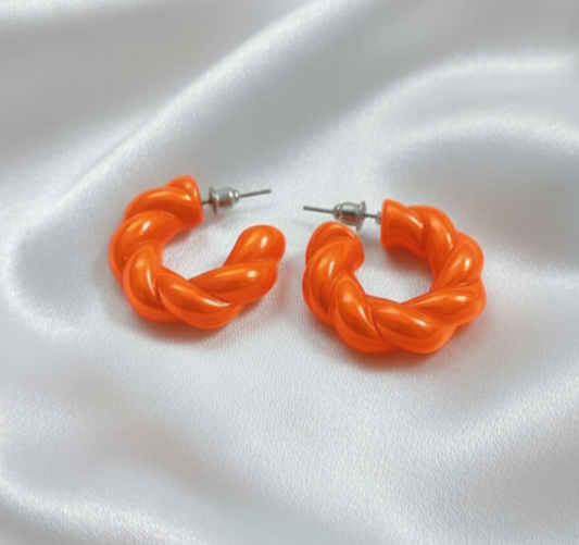 Twisted Hoops Earrings, Fashion Jewelry by The Leather Jewel
