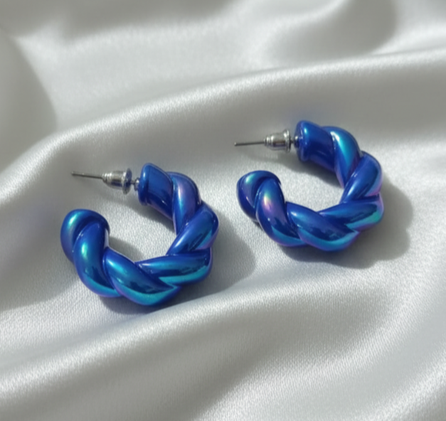 Twisted Hoops Earrings, Fashion Jewelry by The Leather Jewel