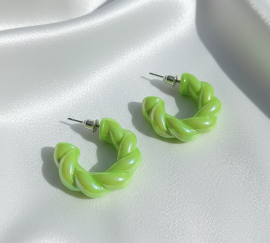 Twisted Hoops Earrings, Fashion Jewelry by The Leather Jewel