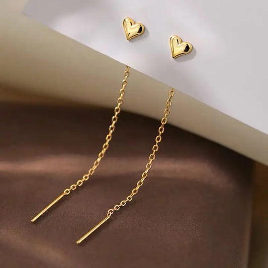 Vintage Heart Threader - Earring