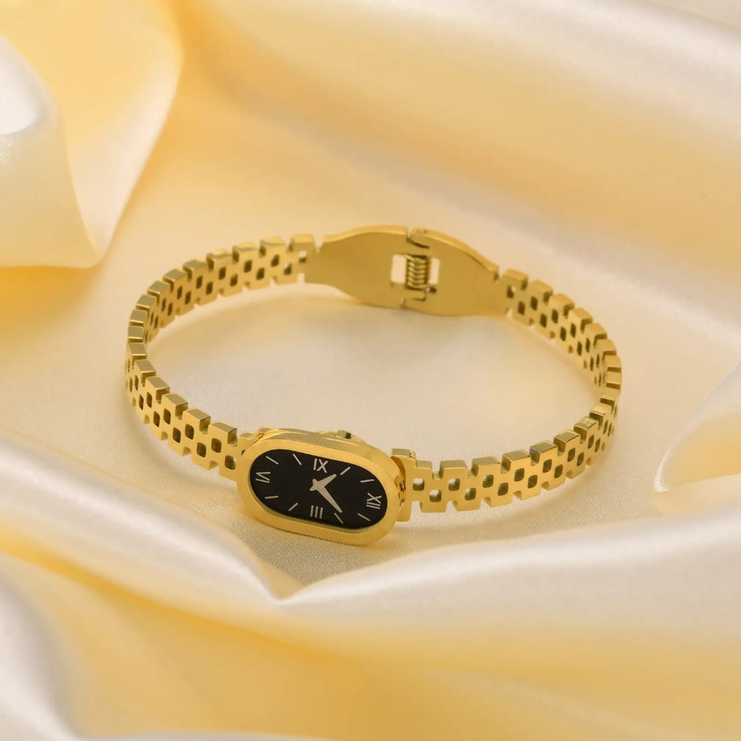 Watch Texture Gold Plated Handcuff