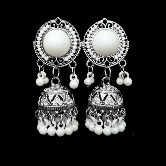 Antique Round Jhumka - Earrings